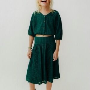 Zara Yoke Detail Midi Skirt Limited Edition